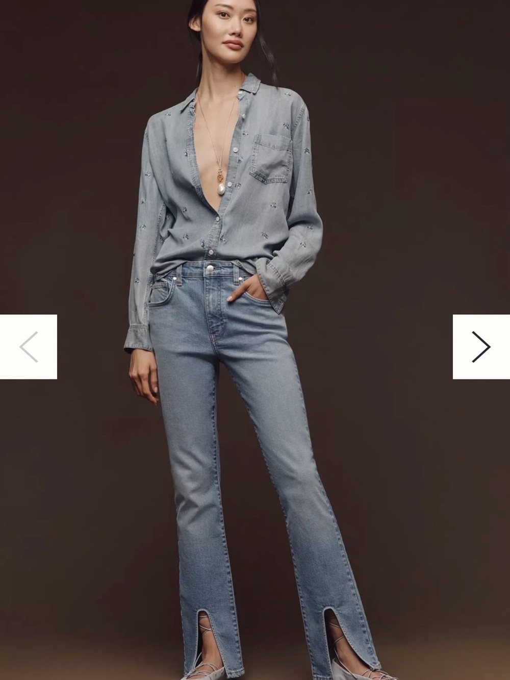 PILCRO HIGH-RISE FRONT-SPLIT SKINNY JEANS